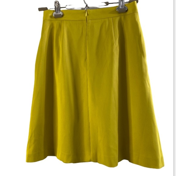 NWOT Massimo Dutti Midi Yellow Pleated Skirt Size 4 - Picture 5 of 11